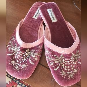 Steve Madden Pink Velvet Slides